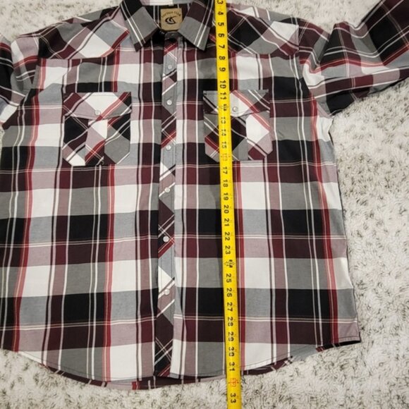 COEVALS CLUB Men's XXL Western Plaid Long Sleeve Pearl Snap Casual Rodeo Shirt - Picture 6 of 9